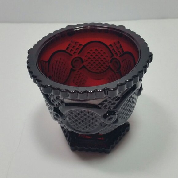 Avon 1876 Cape Cod Ruby Red Glass Open Sugar Bowl And Creamer Set No Box - Picture 7 of 10